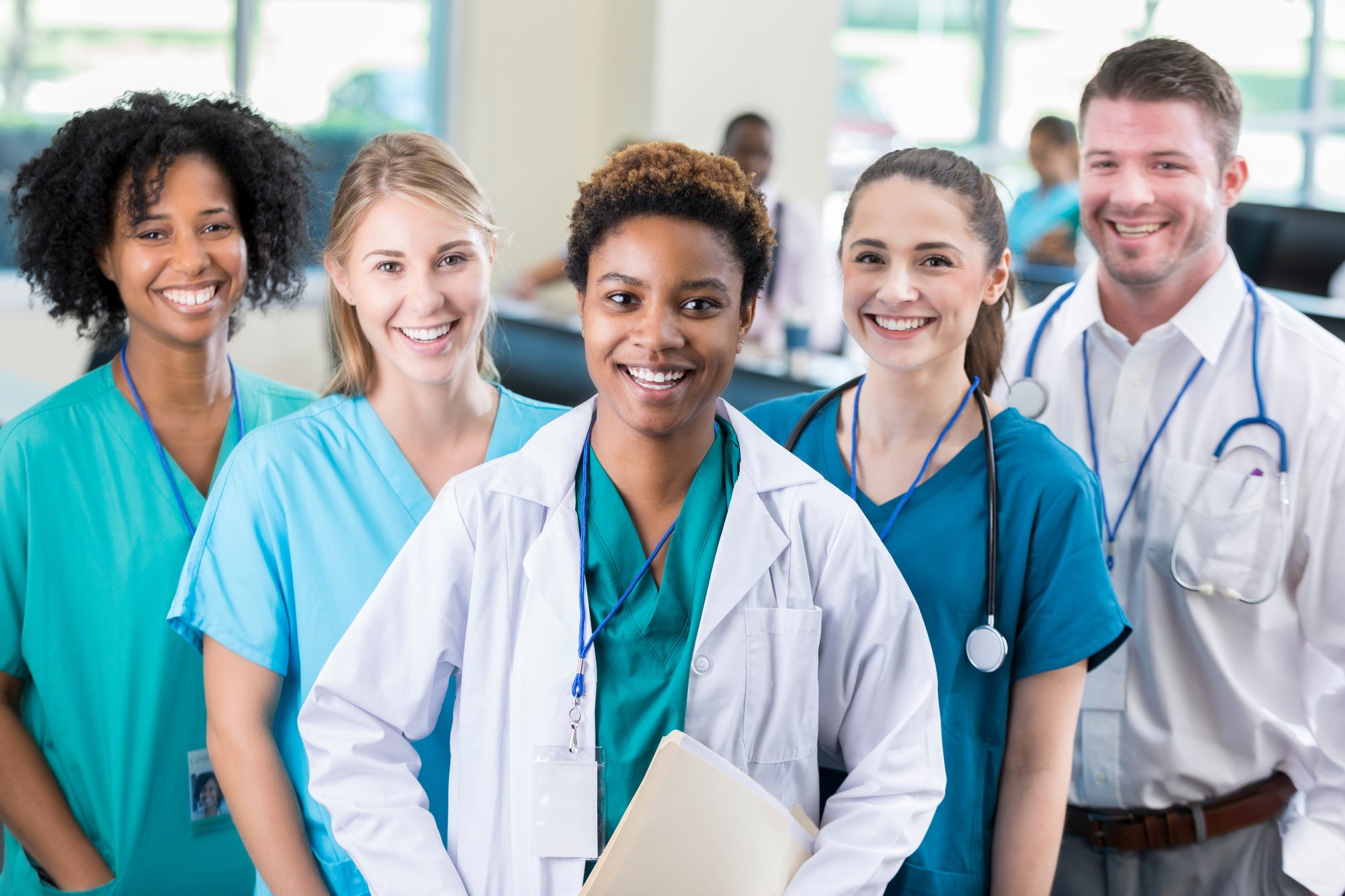 Confident diverse healthcare professionals